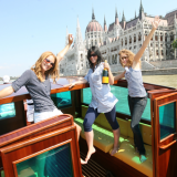 Party on the boat in front of the Parlaiment - Danube Luxury Limousine Boat